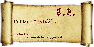 Better Miklós névjegykártya